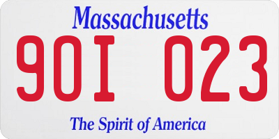MA license plate 9OI023