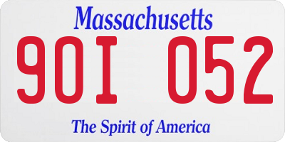 MA license plate 9OI052
