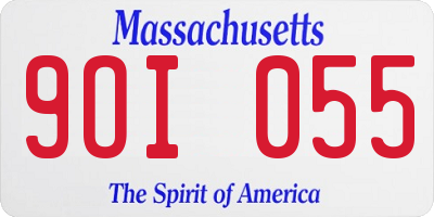 MA license plate 9OI055