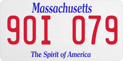 MA license plate 9OI079