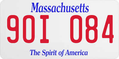 MA license plate 9OI084