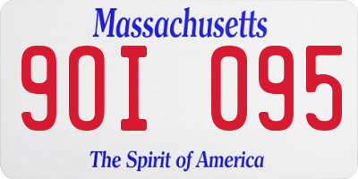 MA license plate 9OI095