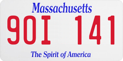 MA license plate 9OI141