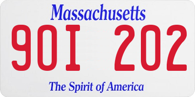 MA license plate 9OI202
