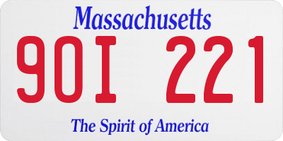 MA license plate 9OI221