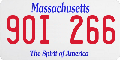 MA license plate 9OI266