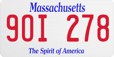 MA license plate 9OI278