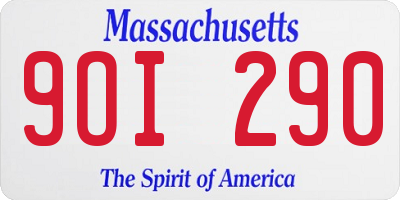 MA license plate 9OI290