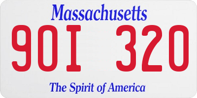 MA license plate 9OI320