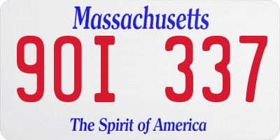 MA license plate 9OI337