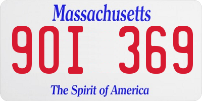 MA license plate 9OI369