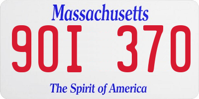 MA license plate 9OI370