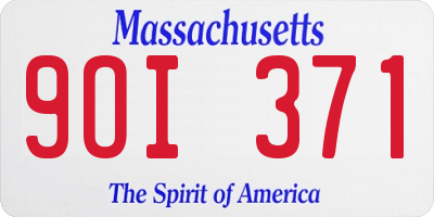 MA license plate 9OI371