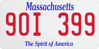 MA license plate 9OI399