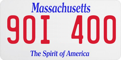 MA license plate 9OI400