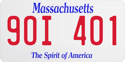 MA license plate 9OI401