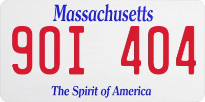 MA license plate 9OI404