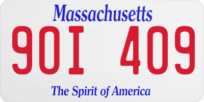 MA license plate 9OI409