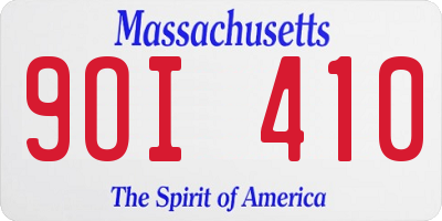 MA license plate 9OI410