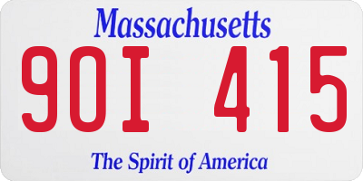 MA license plate 9OI415