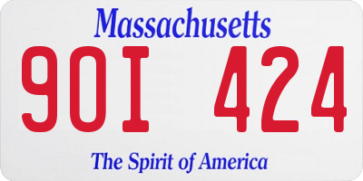 MA license plate 9OI424