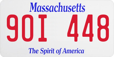 MA license plate 9OI448