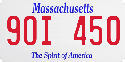 MA license plate 9OI450