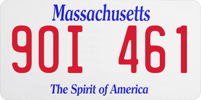 MA license plate 9OI461