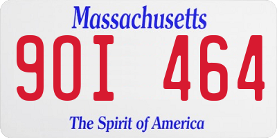 MA license plate 9OI464
