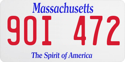 MA license plate 9OI472