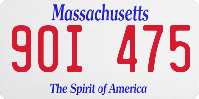 MA license plate 9OI475