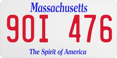 MA license plate 9OI476