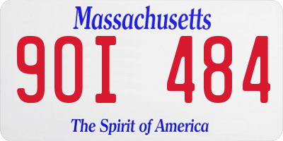 MA license plate 9OI484