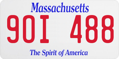 MA license plate 9OI488