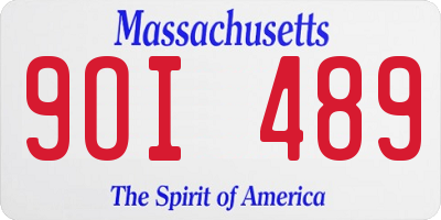 MA license plate 9OI489