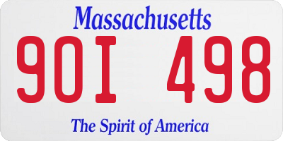 MA license plate 9OI498