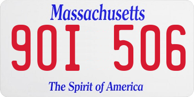 MA license plate 9OI506