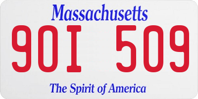MA license plate 9OI509