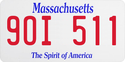 MA license plate 9OI511