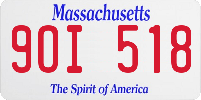 MA license plate 9OI518