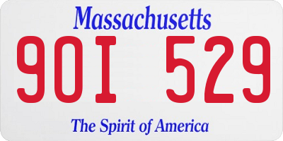 MA license plate 9OI529
