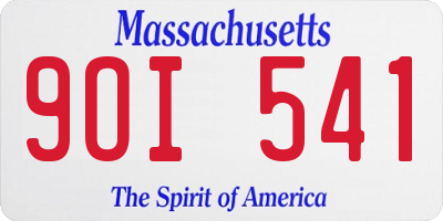 MA license plate 9OI541
