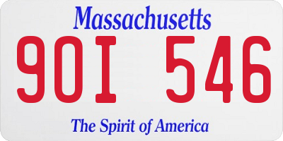 MA license plate 9OI546