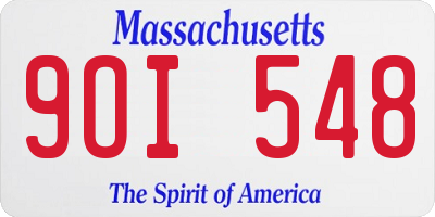MA license plate 9OI548
