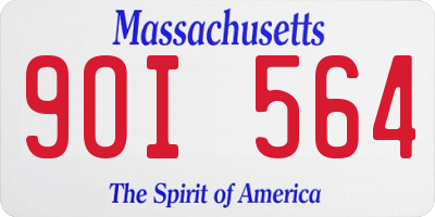 MA license plate 9OI564