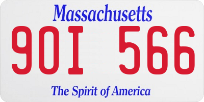 MA license plate 9OI566