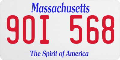 MA license plate 9OI568