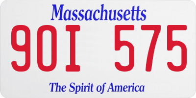MA license plate 9OI575