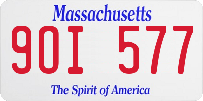 MA license plate 9OI577