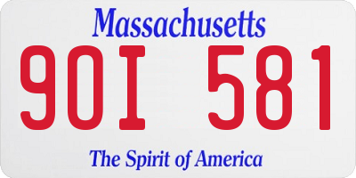 MA license plate 9OI581